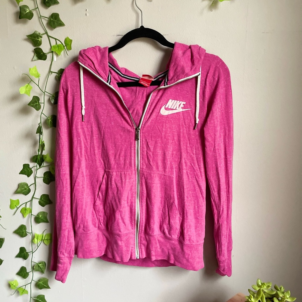 Used once, hot oink Nike zip up hoodie (L)